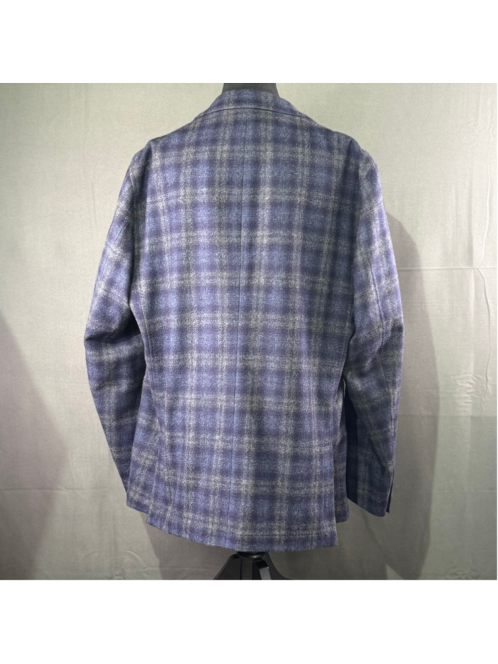 Patrick Assaraf Blazer Men 56R Wool Cashmere Plaid Sport Coat Quiet Luxury Italy - Picture 4 of 16